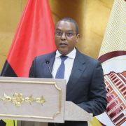 Angola's Minister of State for Economic Coordination José de Lima Massano speaking at the National Assembly in Luanda du