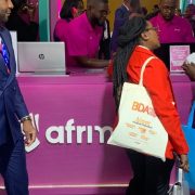 Africel stand at the Benguela International Fair, where the mobile operator showcased its Afrimoney digital payment wall