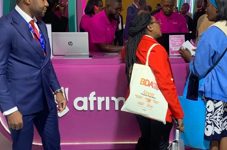 Africel stand at the Benguela International Fair, where the mobile operator showcased its Afrimoney digital payment wall