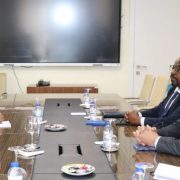 Angola's Minister of Energy and Water, João Baptista Borges, at a bilateral meeting on energy cooperation between Angola